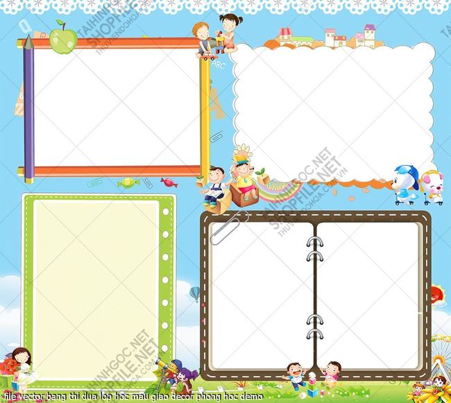 file vector bang thi dua lop hoc mau giao decor phong hoc